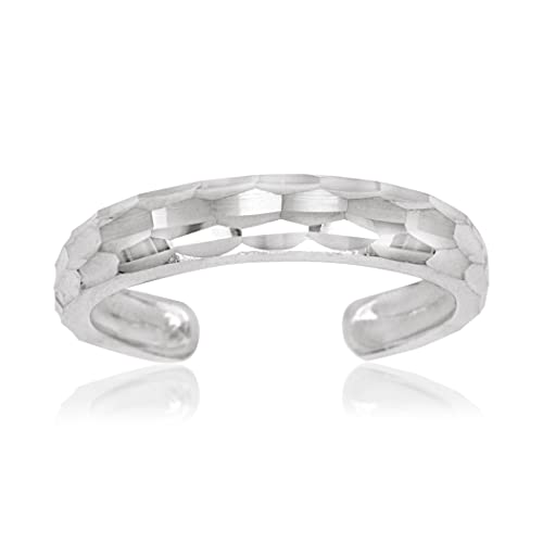 Jewelryweb NHCK57-W Solid 10K Gold Adjustable Sparkle-Cut Band Toe Ring For Women Gold cover