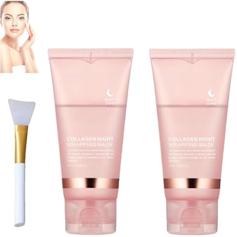 PILIPALALA Collagen Night Wrap Mask, Hydrolyzed Collagen Treatment Mask, Hydrolyzed Collagen Anti-Wrinkle Lifting Mask, Reduce fine Lines and Dullness, Smooth and Firm Skin Cover
