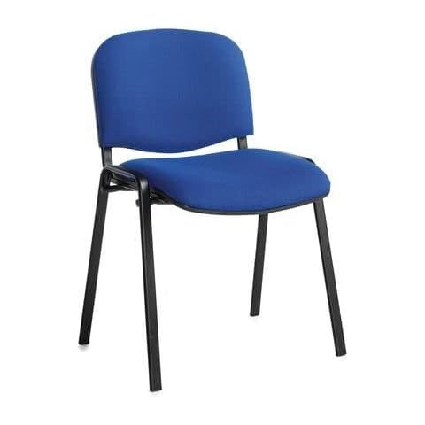 Office Monster Negra meeting room stackable chair with black frame and no arms - blue Cover
