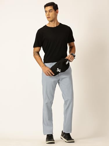 Image of Thomas Scott Men's | Solid | Light Weight | Breathable Fabric | Elasticated Waist | Mid Rise | Regular Fit | Cotton Blend | Button with Drawstring | Chino Trouser | Pants