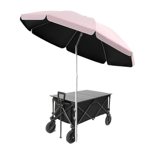 GSKFXJ 180cm Camping Sonnenschirm, 220cm Neigbar Gartenschirm, 260cm Tragbarer Terrassenschirm, Rund...