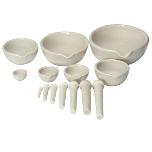 Mortero Cocina Juego de mortero y porcelana for triturar moler especies hierbas u otras sustancias blandas, herramientas agradables for laboratorio o farmacia, 1 ud(100mm)