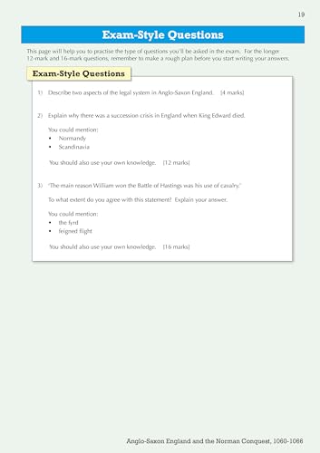 Coordination Group Publications Ltd (CGP) Grade 9-1 GCSE History Edexcel Topic Guide - Anglo-Saxon and Norman England, c1060-88