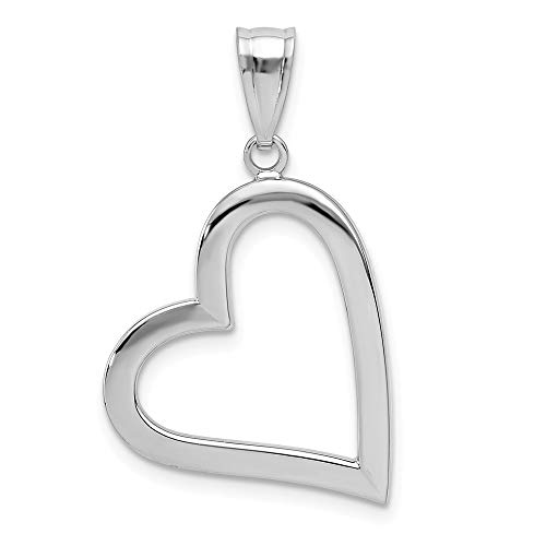 14k White Gold Heart Pendant Charm Necklace Love Fine Jewelry For Women Gifts For Her