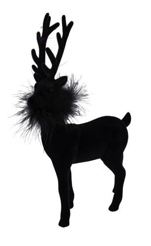 Miss Lovely Hirsch Dekofigur Weihnachten – schwarz – 28,5 cm...
