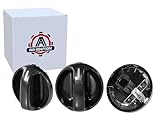 AC Climate Control Knob - Set of 3 - Replaces 55905-0C010, 559050C010 - Fits Toyota Tundra 2000, 2001, 2002, 2003, 2004, 2005, 2006 - Air Conditioner Replacement Switch