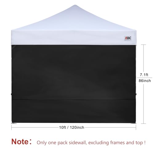 Image of ABCCANOPY Instant Canopy SunWall 10x10 FT No Frame or Top, Black