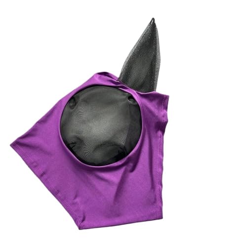 Prevent Fly Covers for Horses with Ears Fine Mesh Multifunctional Machine Washable Equestrian Supply for Horse(Purple)