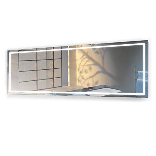 Krugg | Large 96 Inch X 36 Inch LED Bathroom Mirror | Lighted Vanity Mirror Includes Defogger | Wall Mount Vertical or Horizontal Installation |