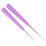 EXQUIMEUBLE Herramientas para Perforar Cuentas de Manualidades DIY Mango Antideslizante y Agujas Largas de Abs, Paquete de 2 Piezas para Hacer Pulseras y Collares