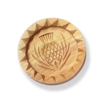 Traditional Quality Small Wooden Shortbread Mould - Scottish Thistle Pattern