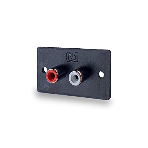 MX 2-Way RCA Female Connector Wall Plate – Dual RCA Audio Video Coupler Panel for Stereo Systems, Amplifiers, Speakers, Home Theater, AV Equipment & Car Audio (Red/White, Pack of 5) 2 312oc126eEL