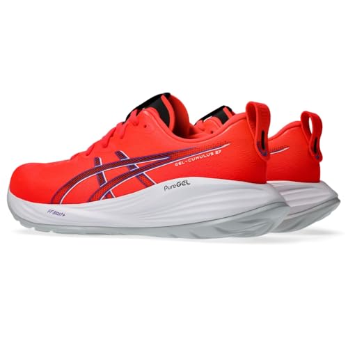 ASICS ASICS Men's Gel-Cumulus 27 Running Shoes, Glacier Grey/Mid Grey, Flash Red White, 50.5 EU