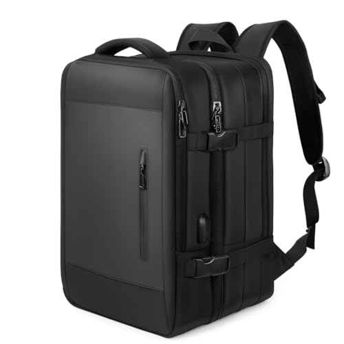 Mochila Para Voo Reforçada Acolchoada Unissex, Mochila, Feminina, Masculina, Viagem, Expansível, Notebook, Mala Mão, Impermeável, Academia, Grande, Preta, Academia, Executiva, Compacta