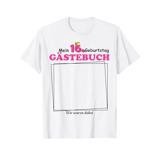 Libro de visitas para fiesta de cumpleaños número 16. Camiseta