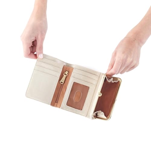Image of HOBO, Womens, Robin Compact Wallet, Sand Shimmer, One Size