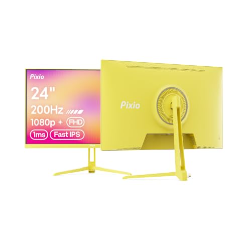 Image of Pixio PX248 Wave Yellow 24 inch 200Hz Refresh Rate FHD 1080p Resolution Fast IPS Panel 1ms GTG Response Time Built-in Speakers Gaming Monitor with Adaptive Sync