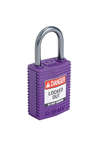 Image of Brady CPT-PRP-25AL-KD6PK SafeKey Padlock, Purple, 2.6 in H x 1.25 in W x 0.75 in D