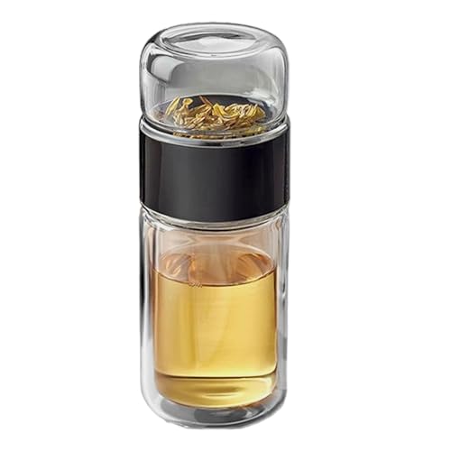 Botella infusora de té | 2025 Nuevo infusor de té Infusifie 3 en 1 | para bebidas frías y calientes para té de hojas sueltas con filtros | Botella de té portátil de doble aislamiento