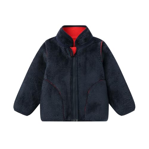 Image of LittleSpring Boys Girls Polar Fleece Jackets Fur Lined Zip Up Warm Winter Coat
