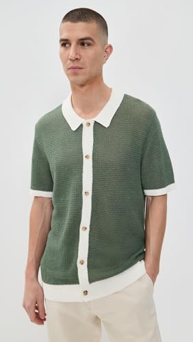 Men's Linen Short Sleeve Button Up Sweater2