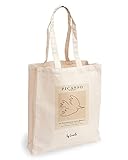 Loxato Stoffbeutel Bedruckt - Stofftasche - Baumwolltasche Bedruckt 100% B35 x H42 x T8 cm - Tragetasche Canvas-Stoff 220 g/m2 - Jutebeutel Bedruckt - Einkaufstasche Lange Henkel 70cm - Einkaufsbeutel