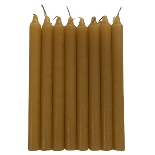 8 Velas Com Cera De Abelha Natural, De 18,5 Cm, Maciça, Artesanal, Palito, Aroma De Mel. Religiosa,