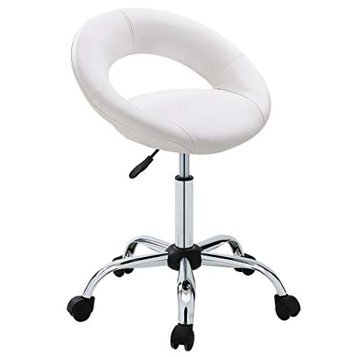 Duhome Adjustable Swivel Work Stool Task Chairs,White Massage Salon Home Office Facial Spa