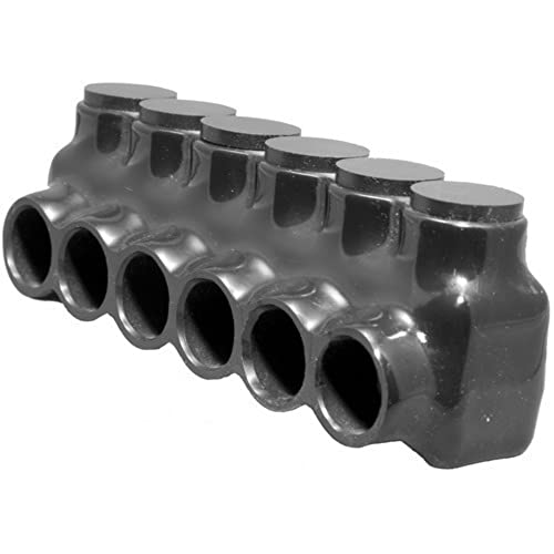 Morris Products 97556 Black Insulated Multi-Cable Connector - Single Entry 6 Ports 350-6 Wire Range, 2-Pack