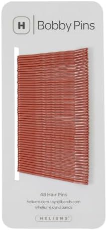 Heliums Bobby Pins - Auburn Red - 2 Inch Wavy Hair Pins, Color Matched for Redheads, 48 Count
