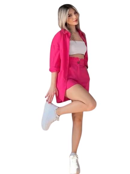 MY URBAN ATTIRE Women's Cotton Coordinated Set, Vibrant Pink, Casual Wear, Square Neck, Regular Fit, Spring Collection-image-35
