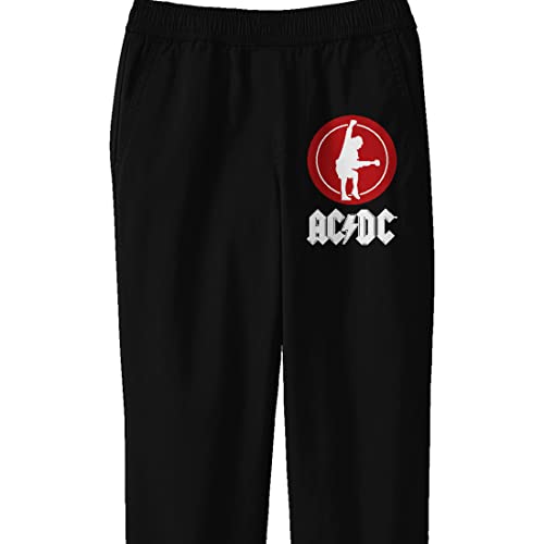 ACDC Angus Young Silhouette with Logo Youth Black Graphic Sweats2