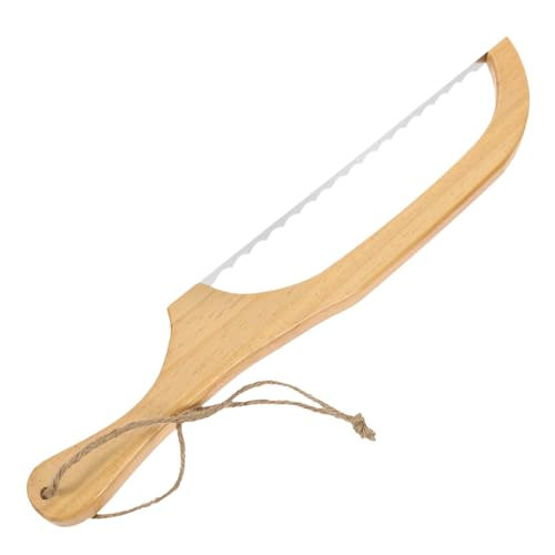 KICHOUSE Wooden Serrated Bread Slicer Cutter for Homemade Sourdough Artisan Loaves Cuts Lightweight Design for Baking Enthusiasts