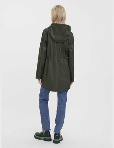VERO MODA Damen Regenjacke VMMalou wasserabweisender Parka mit Kapuze 10266982 peat M