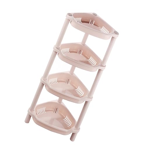 浴室用ラックお風呂ラック バスラック コーナーシェルフ収納棚コーナースタンド洗面所コーナーラック シャンプーラック シャワーラック三角コーナーシャンプーラック調味料棚プラスチック製組み立てが容易取り外し可能 4層