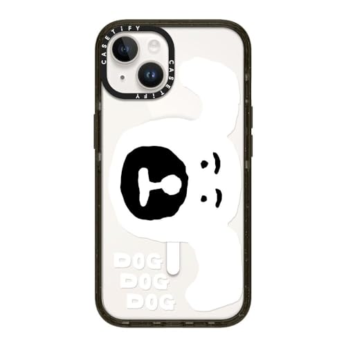 CASETiFY �C���p�N�g iPhone 14 �P�[�X [MIL�K�i���� (4x MIL-STD-810G)/2.5m����̗����������N���A/MagSafe �ɑΉ�] - INAP DOG - �u���b�N