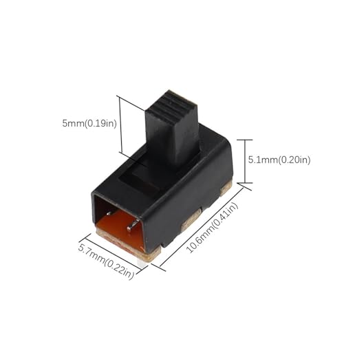 Interruptor deslizante SS12F17G5 de mango alto 5mm con conmutación estable pack de 10 6