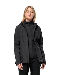Jack Wolfskin Damen Moonrise 3in1 Jkt W Jacket, Schwarz, L EU