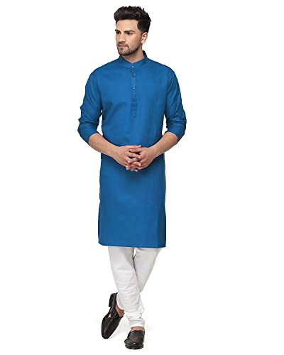 Enmozz® Multi Colored Cotton Plain Men's Ethnic Kurta Only