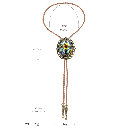 Image of Jeilwiy Bolo Tie for Men Western Cowboy Gothic Bolo Tie Necklace Halloween | Glow in Dark Bolo Tie for Men Women, 3D Halloween Bolo Tie, Gothic Western Ties, String Ties for Men Rodeo Leather Necktie