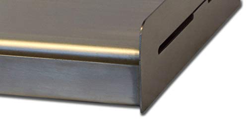 Little Griddle SQ180 100% Stainless Steel Universal Griddle with Even Heating Cross Bracing for Charcoal/Gas Grills, Camping, Tailgating, and Parties (18"x13"x3") (Renewed)