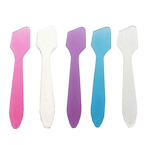 50pcs Disposable Facial Cream Mask Tip Spatulas Makeup Frosted Cosmetic Skin Care Facial Cream Scoops for Mixing and Sampling
