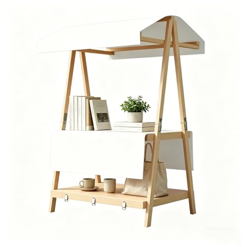 Présentoir de marché en bois pliable avec auvent rayé