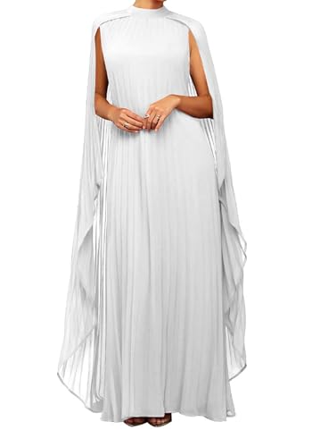 chiffon pleated cape dress Hand Pleated Daffodil Silk Chiffon Gown With Cape