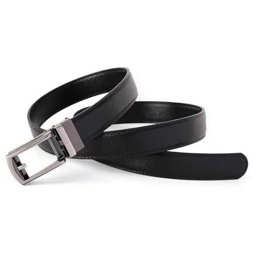 Men's Belt With Alloy Automatic Buckle - Fake Pin Buckle Ratchet Design For Durable & Easy Wear4