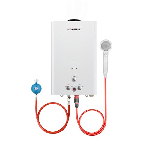 CAMPLUX 16 Liter Gasdurchlauferhitzer im Freien, 50mbar Tankless Gasdusche...