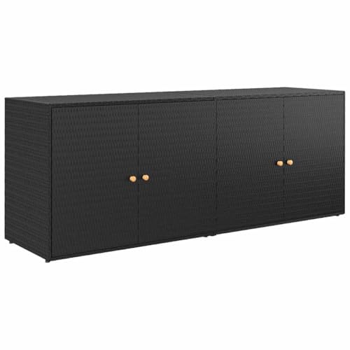 vidaXL Armoire de Rangement de Jardin Noir 198x55,5x80 cm Résine tressée