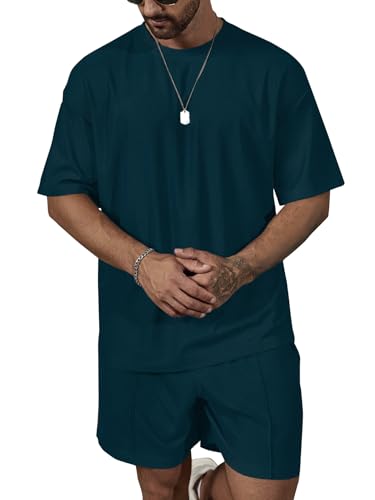 Image of Vogaan Men's T-Shirt and Shorts Set | Top & Shorts Night Suits Set | Night Wear for Men | Holiday Outfits for Men's