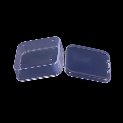 Image of 5 Pcs Plastic Jewelry Storage Containers, Mini Clear Square Box Empty Case with Lid for Earplugs, Jewelry, Hardware or Other Small Crafts Boxes and Organizers