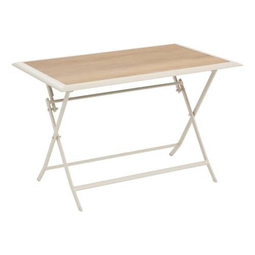 Hespéride - Table de Jardin 4 Places Azua Pliable Beige 110x71cm